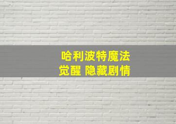 哈利波特魔法觉醒 隐藏剧情